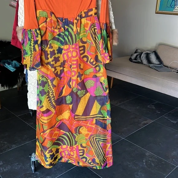 70’s gauze Greek jester dress